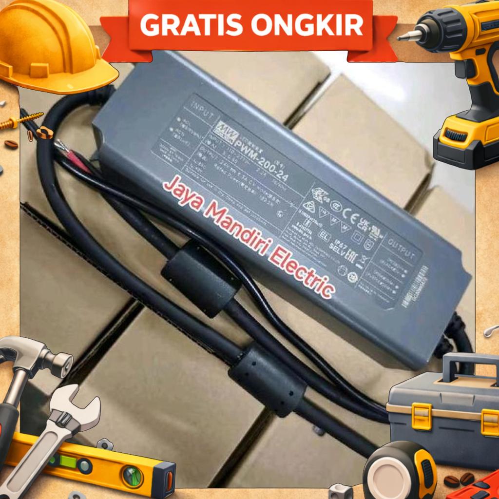 Power Supply Mean Well Pwm-200-24 Trafo Waterproof Meanwell Pwm 200 24 Volt Mean Well Original