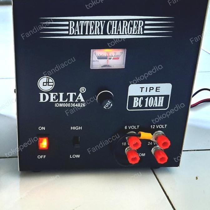 CHARGER AKI MERK DELTA DT110R / BC10AH CHARGER AKI MOTOR MOBIL