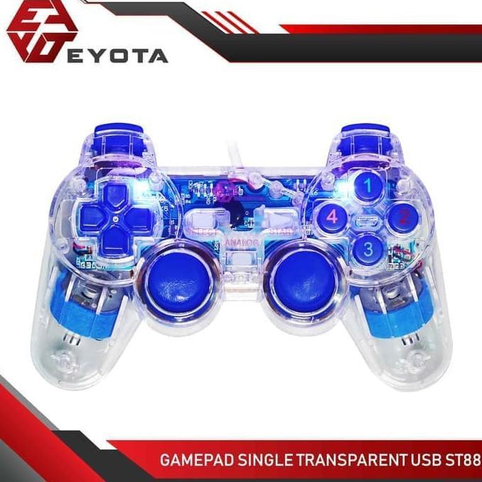 Gamepad Eyota single wired usb 2.0 transparent vibration st88 st-88 for pc laptop ps3 - Joystick 1 t