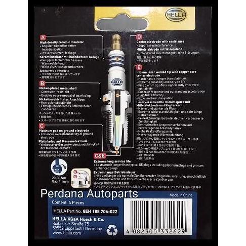 TERMURAH BUSI BMW E34 520I 1988-1990 ASLI HELLA IRIDIUM PLUS 