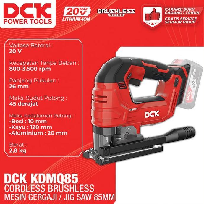 TERBARU DCK Cordless Brushless Mesin Gergaji / Mesin Gergaji Jigsaw 85mm / Jigsaw Potong Kayu / Mesi