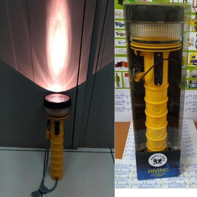senter tahan anti air di kedalaman laut selam menyelam renang 50 meter kuning,flashlight underwater 