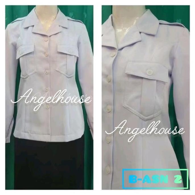 PREMIUM Seragam Dinas BAJU PDH PUTIH PPPK / ASN P3K/ ASN / PNS /GURU/DINKES PUTIH WANITA
