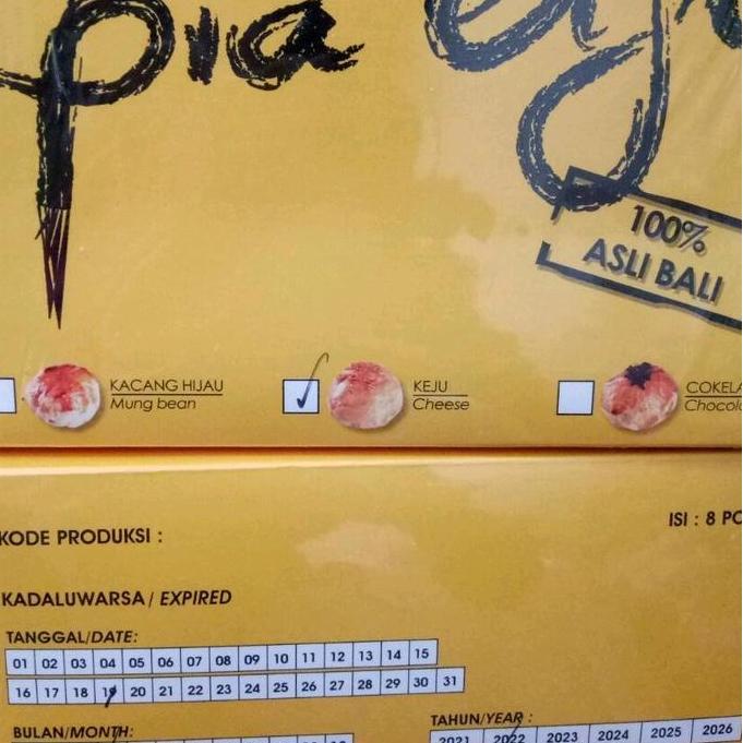 PIA EIJI ASLI BALI ISI 8 PCS COKLAT KEJU MIX OLEH OLEH KUE PIE