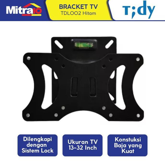 Tidy Bracket TV Dinding TDL002 13 - 32 Inch Hitam