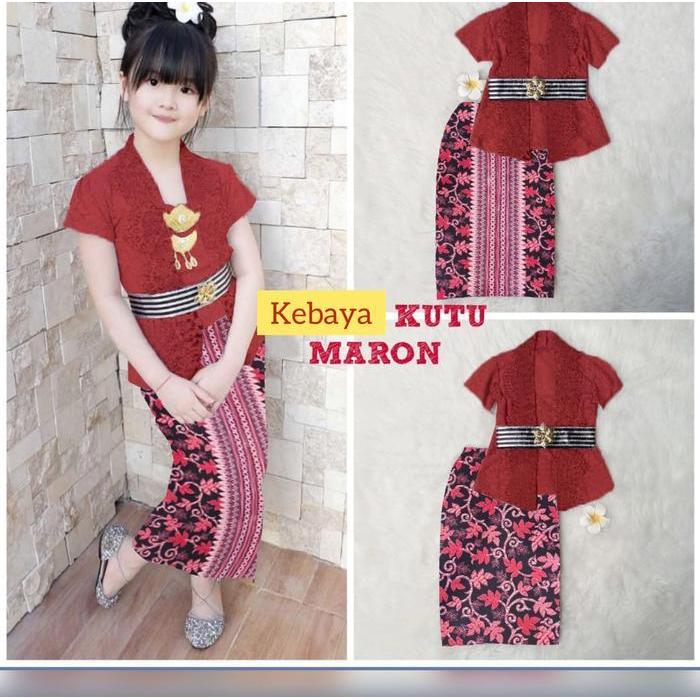 Baju Kebaya Anak Perempuan Set Kutubaru Anak Tanggung Setelan Baju Adat Bali Jawa Kebaya Encim Anak 