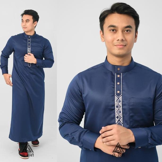 Discount Jubah Pria Muslim Slimfit Jubah Gamis Pria Lengan Panjang Bordir Busana Muslim Baju Jubah M
