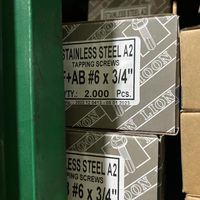 Dnabig- Skrup Tapping Fh (Flat Head) Stainless Steel 6 X 3/4