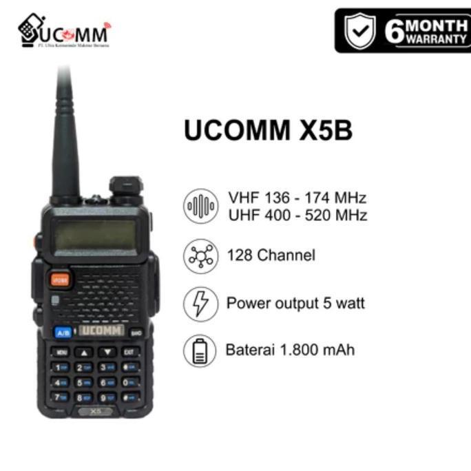 TERBARU UCOMM X5B X5 UV5R BFUV5R BF UV-5R HT DUAL BAND ORIGINAL GARANSI PROMO