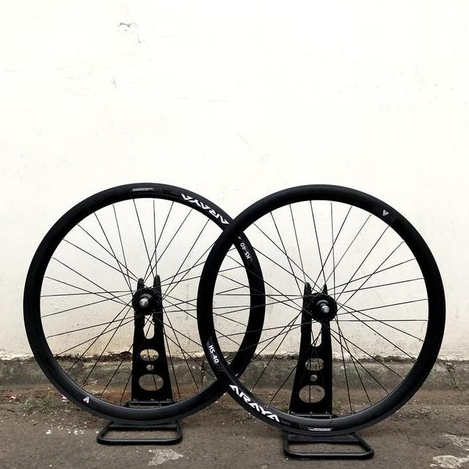 TERBARU wheelset araya ks40 32 hole spoke aero pipih fixie sepasang