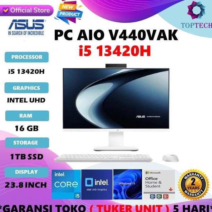 Weszstore - Asus Pc Aio | Pc Desktop All In One V440Vak I5 13420H 16Gb 1Tb Ssd 23.8Fhd W11 Ohs