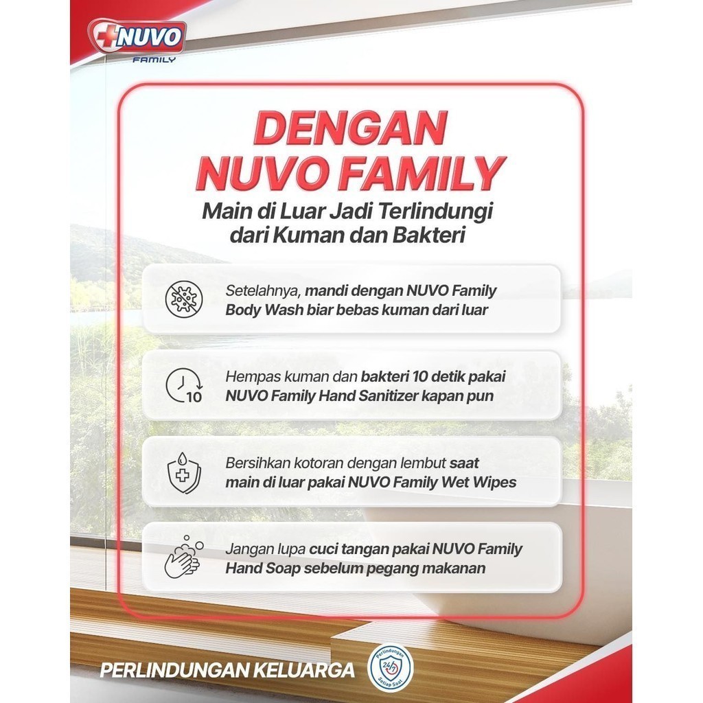Nuvo Family Sabun Mandi Cair Merah Total Protect Pouch 800 gr x3 - Gambar 3