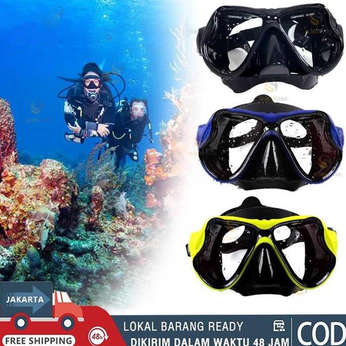Ready,Dikirim Dari Jakarta Kacamata Renang Snorkeling PVC Untuk Selam / Snorkeling Diving Kacamata S