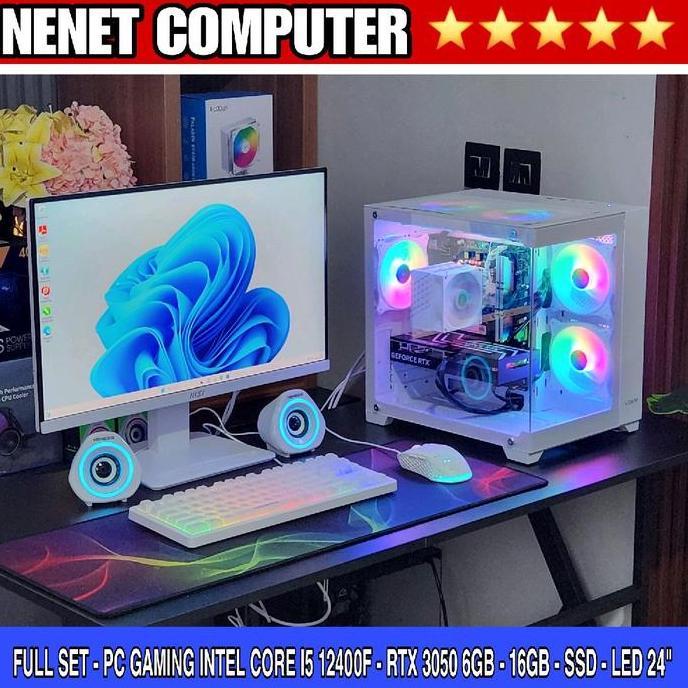 Weszstore - Full Set - Pc Gaming I5 12400F | Rtx 3050 6Gb | 16Gb | Led 24"