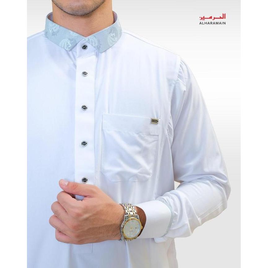 Murah Al Haramain Jubah / Gamis Pria Remaja & Dewasa Premium (Igh 004) | Navy | Biru Muda | Biru Keh