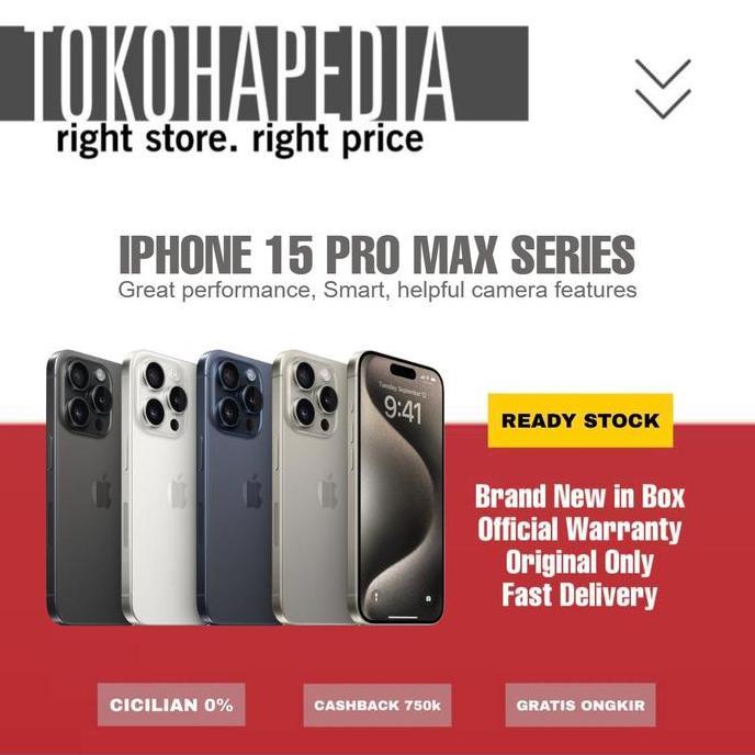 Gasskirim- (Resmi) Iphone 15 Pro 15 Pro Max 128Gb 256 512 1Tb Titanium Resmi Ibox