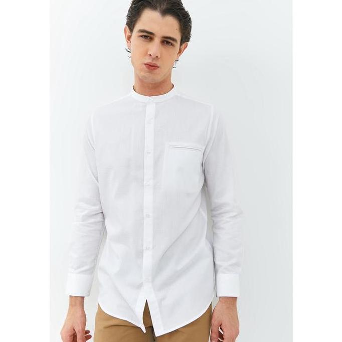 Murah Jobb Ilman Koko Pria Lengan Panjang Slim Fit Putih