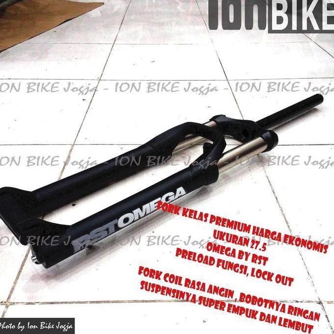 FORK RST OMEGA 27.5 TRAVEL 120 LOCK - FORK SEPEDA MTB OVERSIZE ORIGINAL DAN TERPERCAYA
