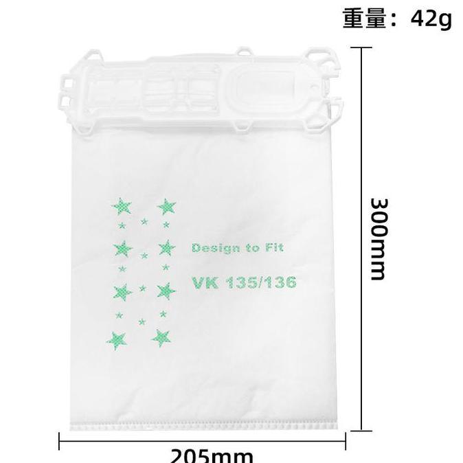 6Pcs Kantong Debu Untuk Vorwerk Vk135 Vk136 Vorwerk Vacuum Cleaner Dust Bag