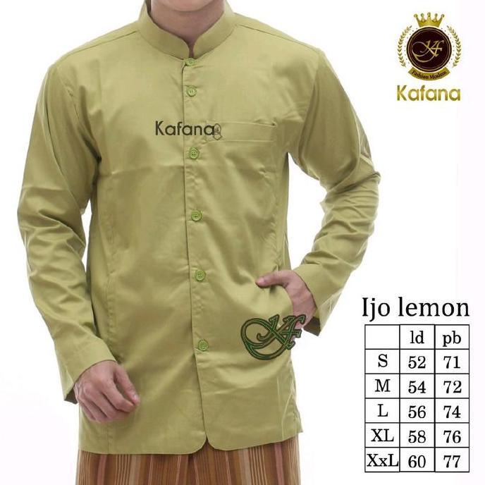 BAJU KOKO KAFANA SEMI JAS TEROMPAH KOKO PRIA DEWASA UKURAN S M L XL XXL Putih Muslim Toyobo