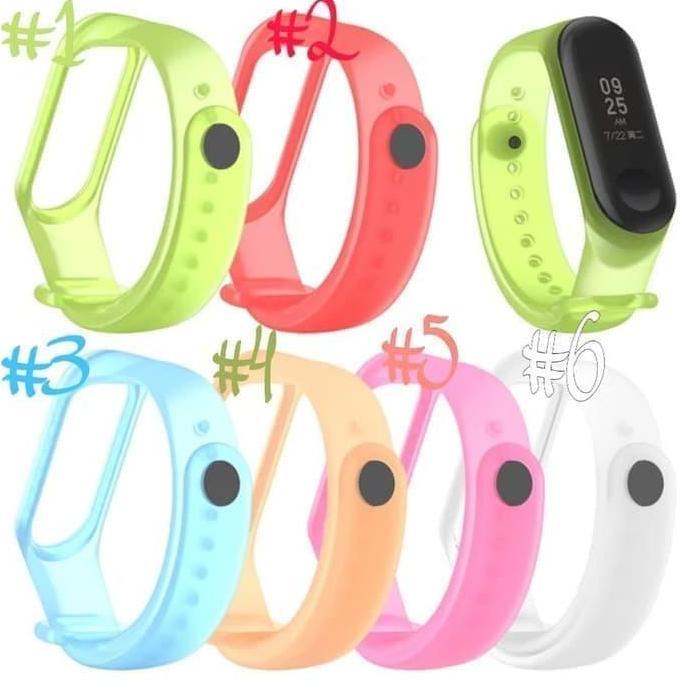 Thebest- Strap Xiaomi Mi Band MiBand 3 / 4 Silicone Strap Silikon Transparan