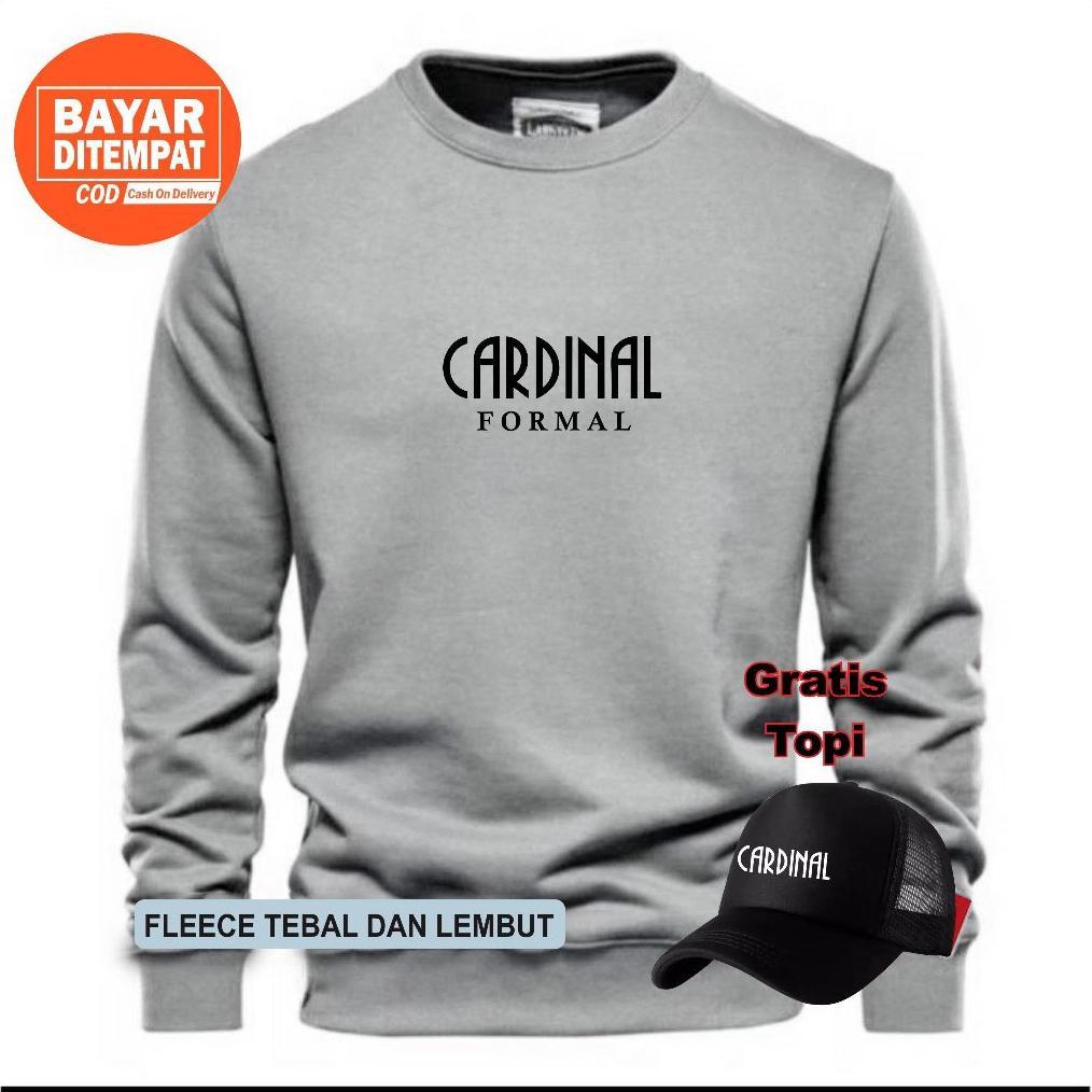 ORIGINAL SWEATER PRIA CARDINAL FORMAL BLACK (GRATIS TOPI) BAHAN COTTON FLEECE TEBAL / SWEATER PRIA /