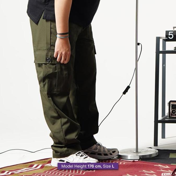 Murah Pattentplus - Celana Cargo Panjang Tela Army - Cargo Pants - Celana Cargo Panjang Pria Dan Wan