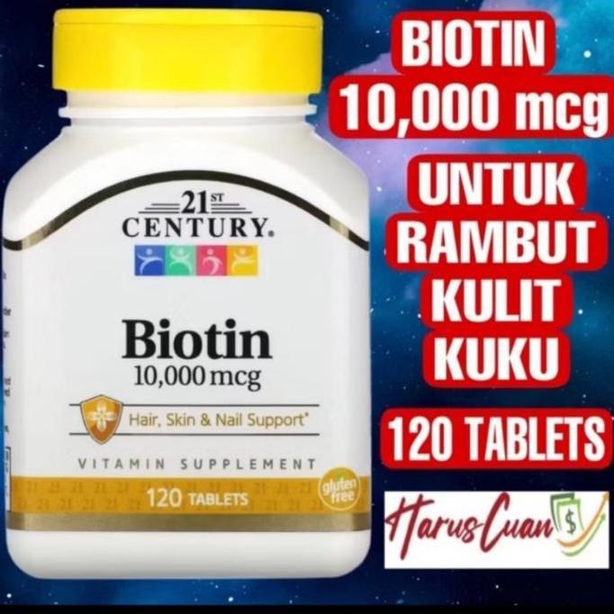 21st Century Biotin 10,000 mcg hair skin nails rambut kulit kuku