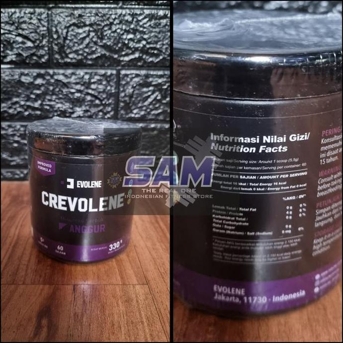 Suplemen Fitness EVOLENE Crevolene Creatine 330 gram Monohydrate Malang 60 serving Creapure 300
