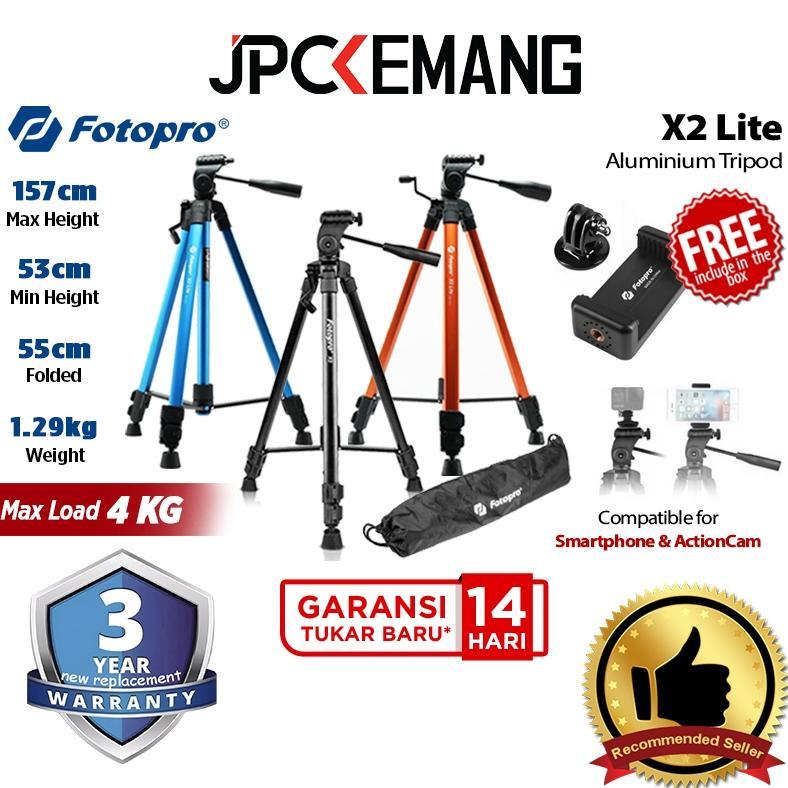 Fotopro X2 Lite Aluminium Tripod Kamera Smartphone Action Cam Tripod HP Garansi Resmi