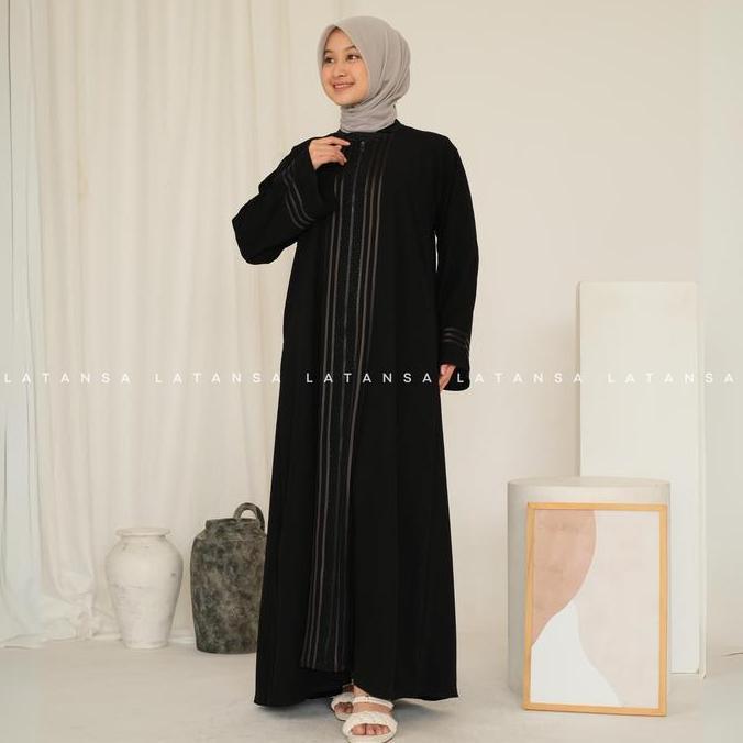 (BEST SELLER) Abaya Aswad 2 Hitam Turkey Gamis Hitam Syari Muslimah  Mewah Muslim Dress Wanita Dewas