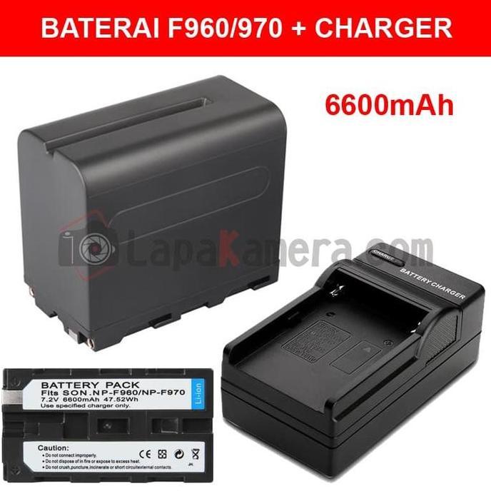 Paket Baterai dan Charger NP-F960 / NP-F970