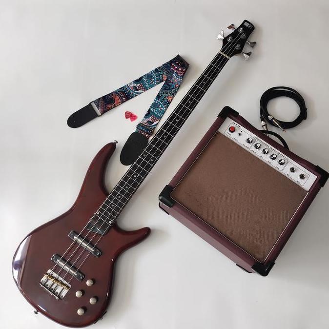 Murah Bass Elektrik Ibanez SDGR Coklat Paket Lengkap amply jack dan strap Non COD