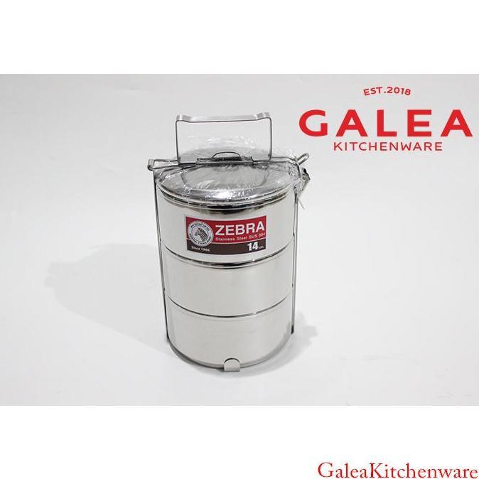 Rantang Makanan Stainless 3 Susun 14x3 Food Carrier Zebra 150143 Murah (TERBAIK) (TERBARU) (TERMURAH