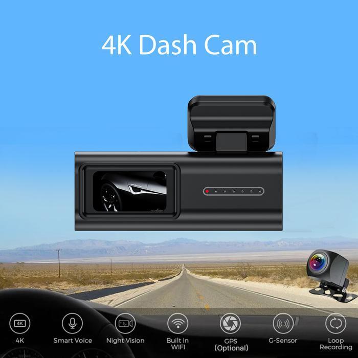 Acroder K04 Dashcam Mobil 4K Ultra Hd Wifi Gps Perekaman Loop 24 Jam Pemantauan Parkir Car Kamera De