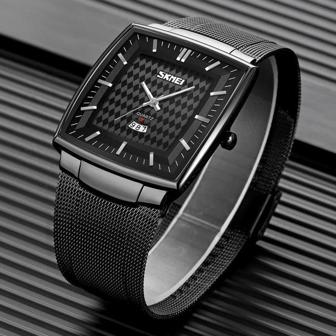 Wgwg- Jam Tangan Pria Analog Tali Stainless Steel Bercahaya Skmei 9311