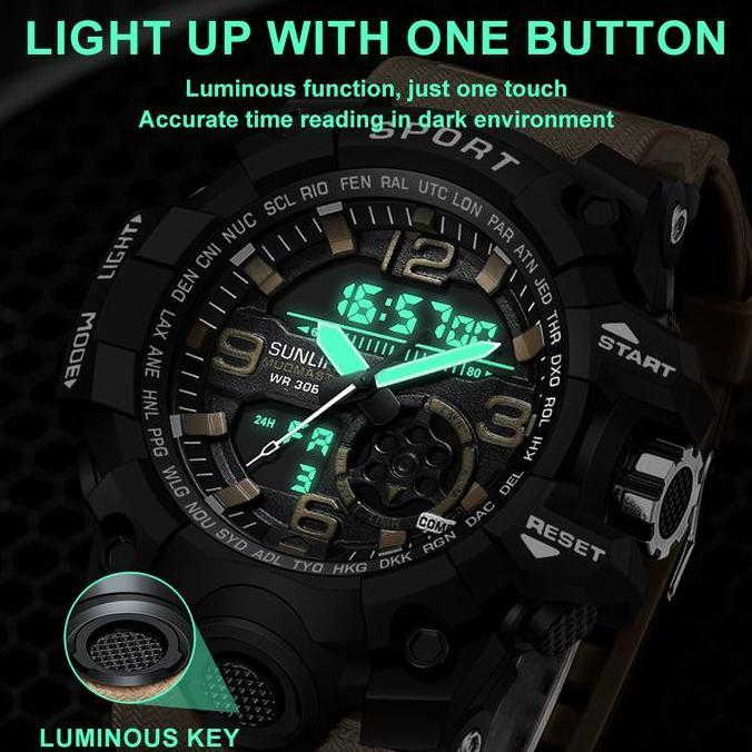 Wgwg- Sunlifex Jam Tangan Pria Original Olahraga Jam Digital Multifungsi Jam