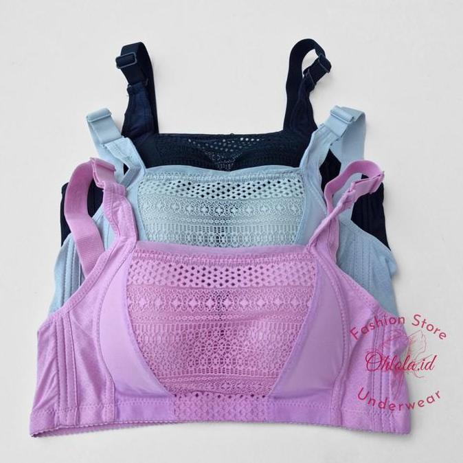 Wkwx- 3 Pcs Bra Kemben Tiana Teli Twinerry Hanabra Toyazi 701 Kait 4 Cup Besar Bh Wanita Dewasa Tanp