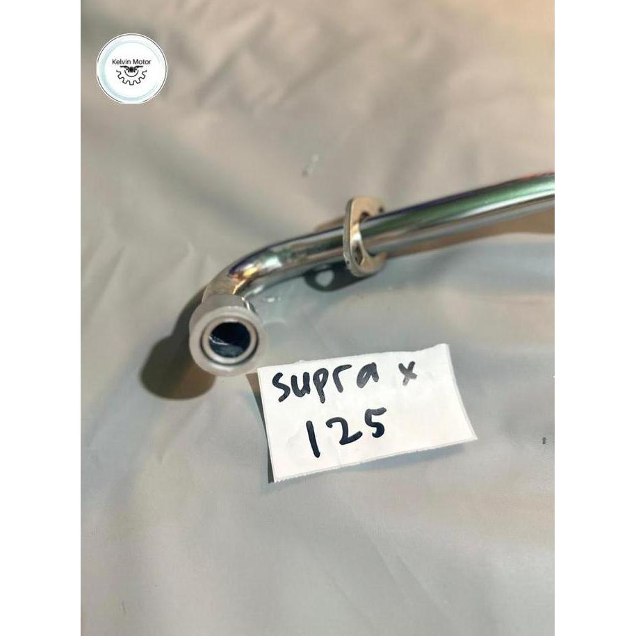 Bycle- Leher Knalpot Sambungan Kenalpot Supra X 125 Batman Pnp Stainles Bahan Besi Chrome Diameter S