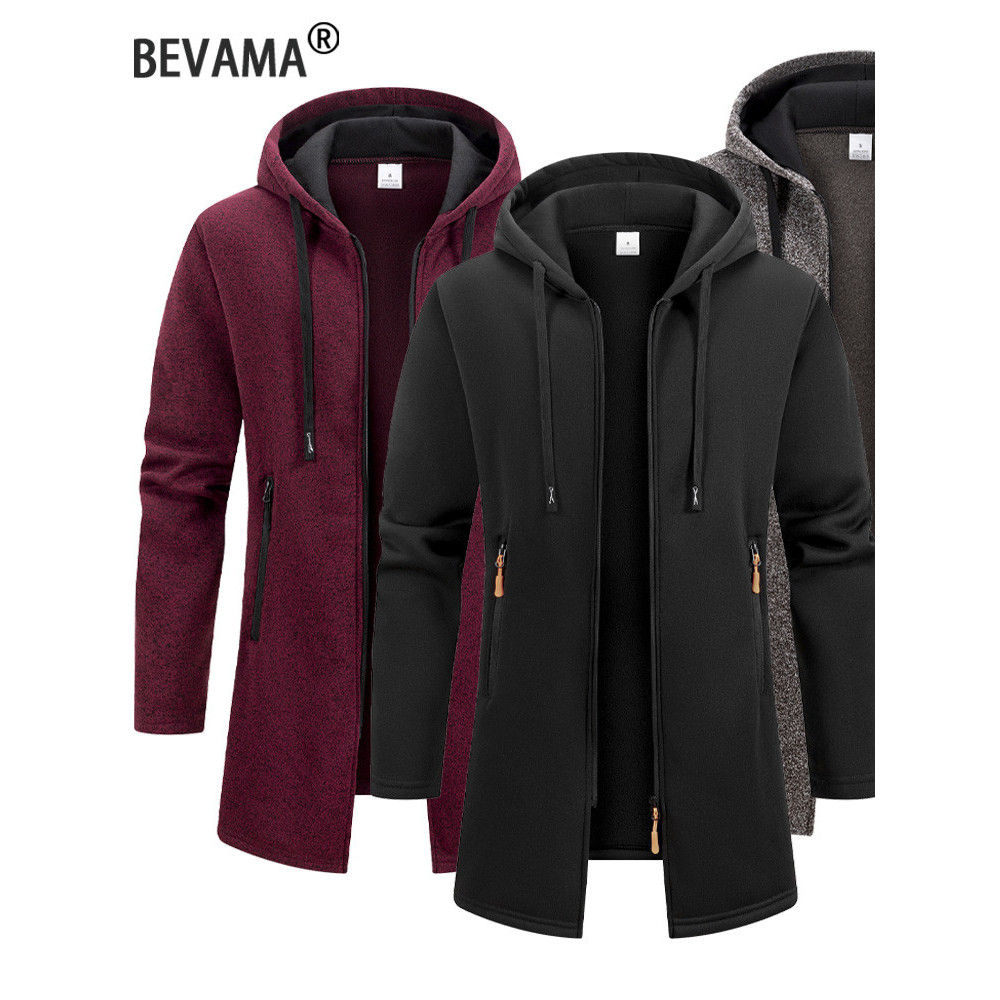New Streetwear Men's Long Sleeve Sweatshirts for Men Zipper Hooded Oversize Winter Warm Jacket Coat 