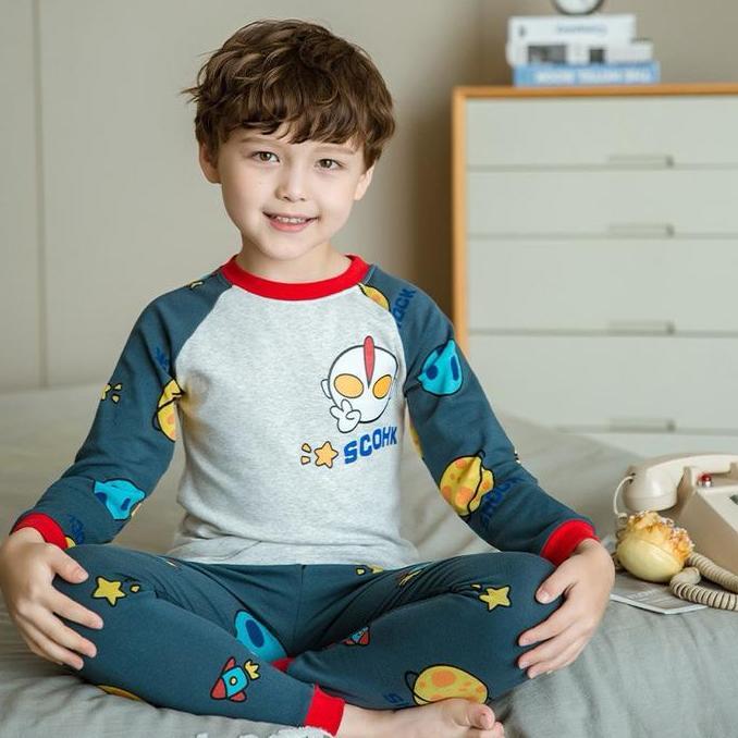 Hero Pajamas |  Pjamas Ultraman | Baju Tidur Spiderman | Baju Tidur Anak | Sleepwear Anak Laki Laki 