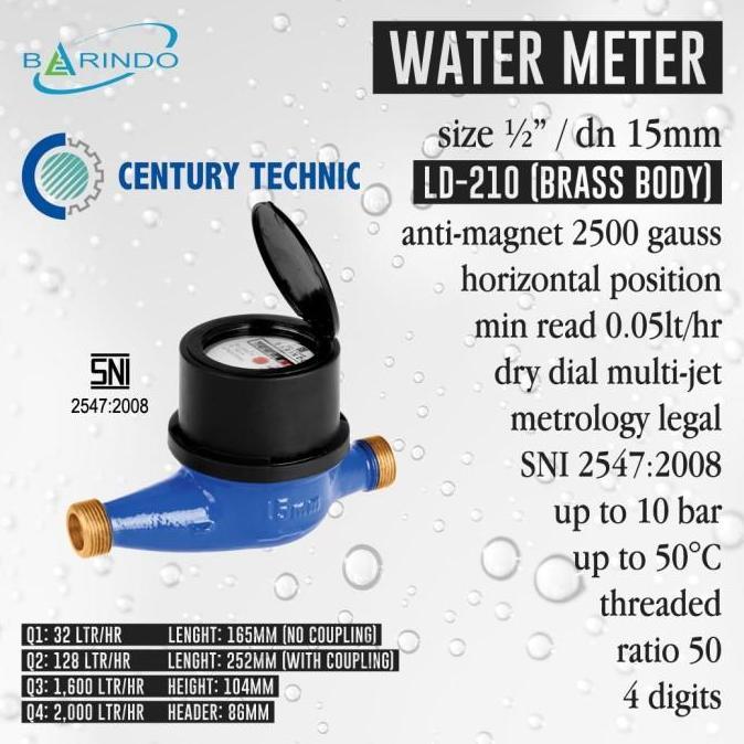 (Allthebest) Water Meter / Meter Air Barindo LD210 1/2"