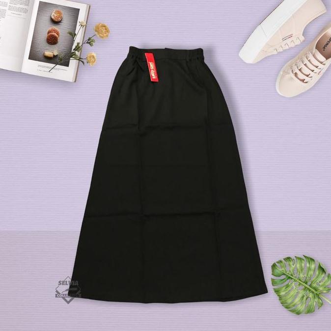 Pastikirim- Rok Bahan/Rok Kerja/Rok Span Model A Panjang Hitam Hilasari