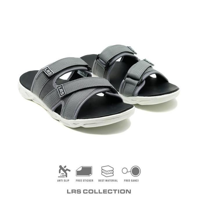 Kakikaki- Lrs Collection - Sandal Selop  Hitam Pria/ Sandal Cowok Distro/ Slide Cowok/ Sandal Selop 