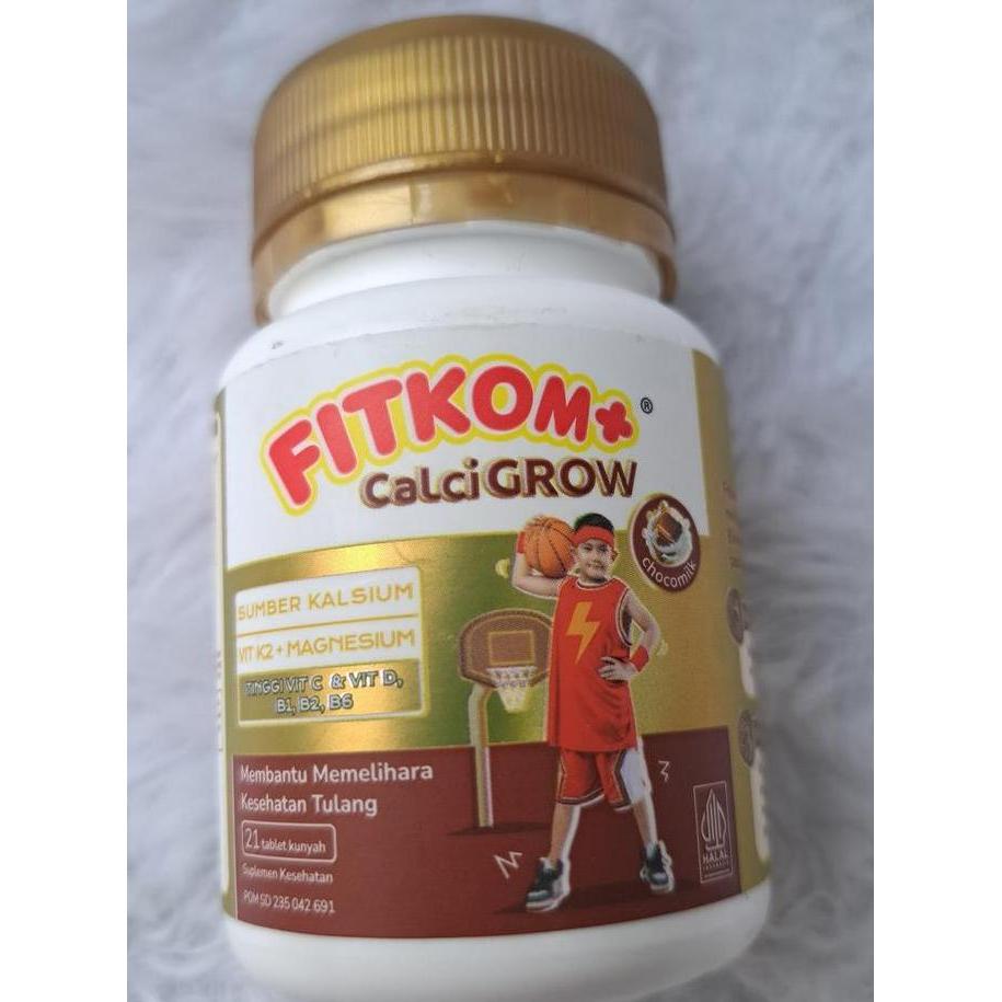 Hololoo- Fitkom Calcigrow Tablet Hisap Vitamin Tinggi Badan Anak Rasa Coklat - 21 Tabs