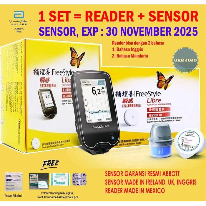 Reader + Sensor  FreeStyle Libre  Jaminan 1000% ORI dari Abbott
