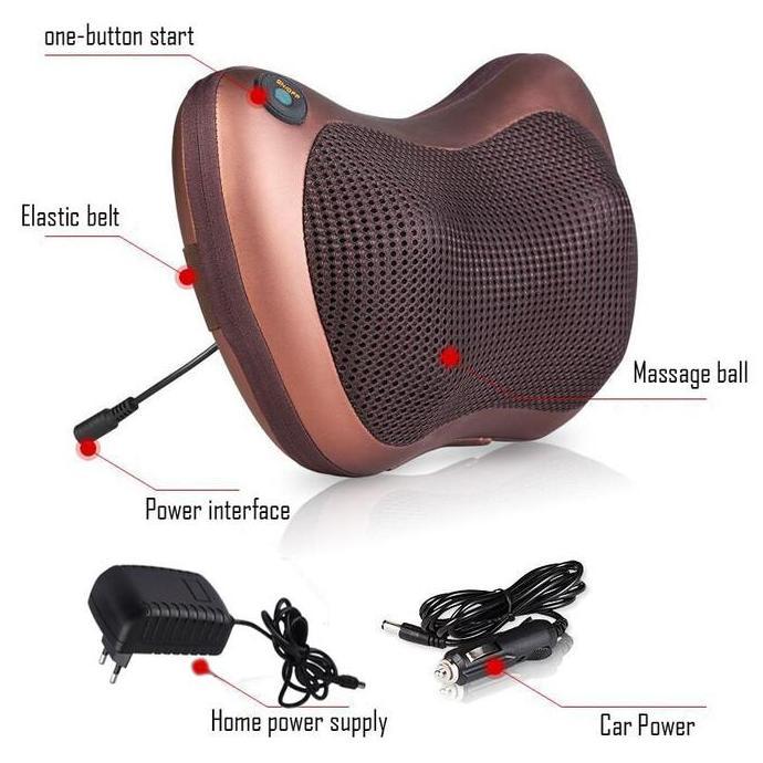 Medikit- Chm-8028 Car & Home Massage Pillow Bantal Pijat Elektrik Otomatis