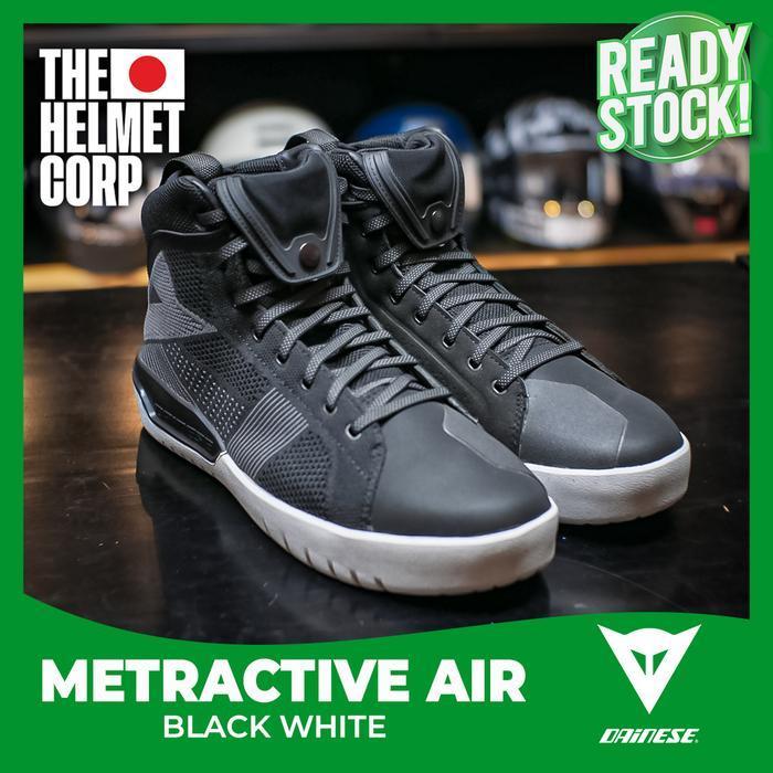 SEPATU METRACTIVE AIR DAINESE RIDING SHOES BLACK WHITE ORIGINAL