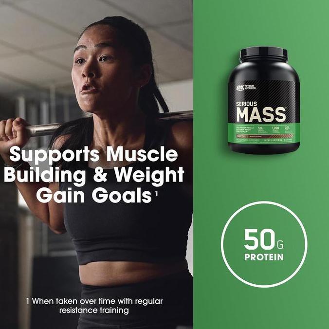 Cod,Bisa- Optimum Nutrition Serious Mass 12 Lbs - Banana - Gainer / Suplemen / Gym