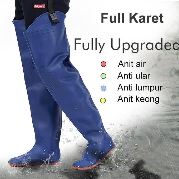 Kakikaki- Sepatu Boots Celana Petani Sawah Panjang Full Karet Anti Air